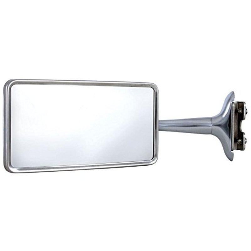 United Pacific C5003 2.5" x 5" Stainless Steel Rectangular Door Edge Mirror w/6" Chrome Mirror Arm for 1941-48 Chevy Car, Zinc Die-Cast â€“ ONE Mirror